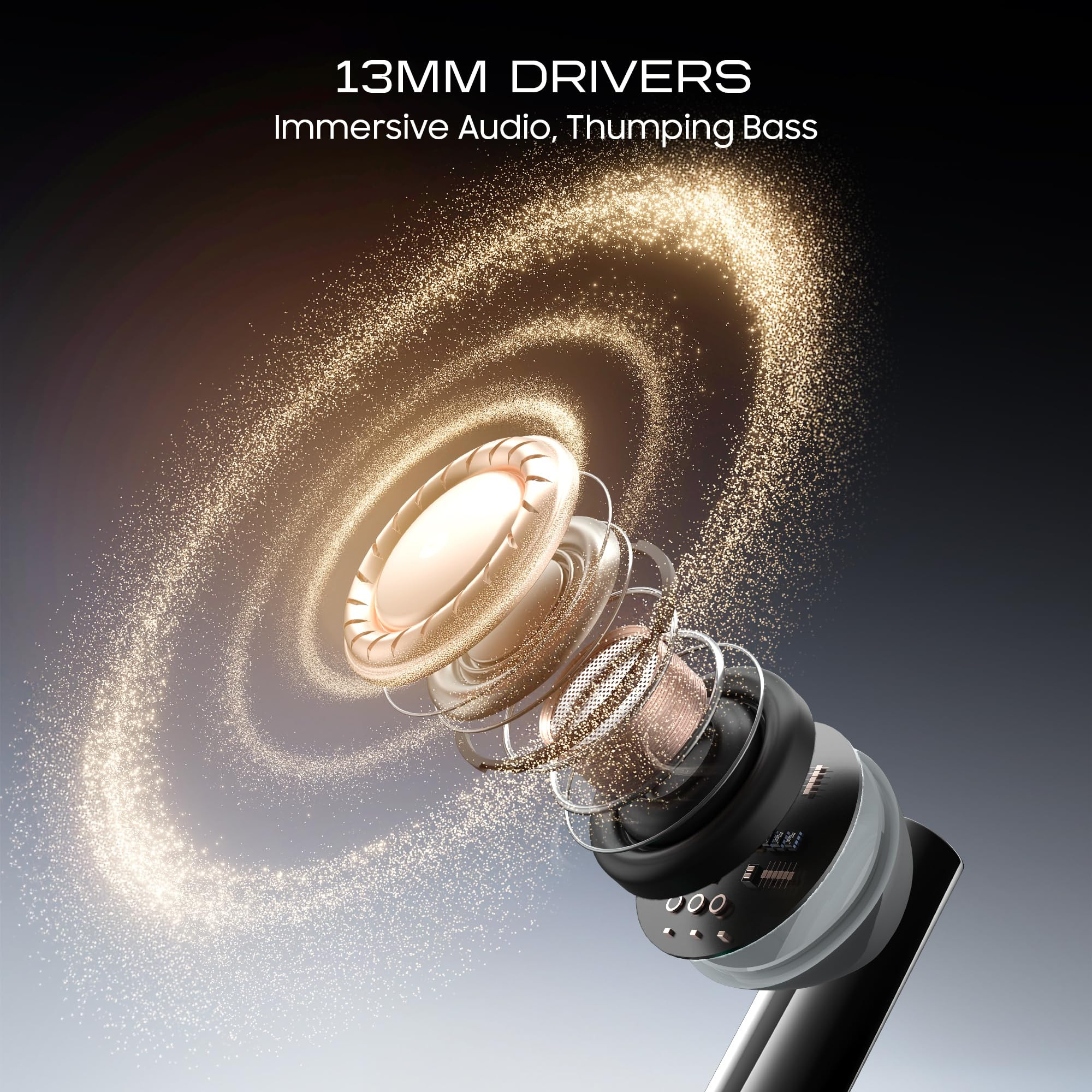 Number Navo Buds X1 w 50H Playtime Dual Pairing 13mm Speakers ENC 45ms Low Latency Bluetooth Grey Stone