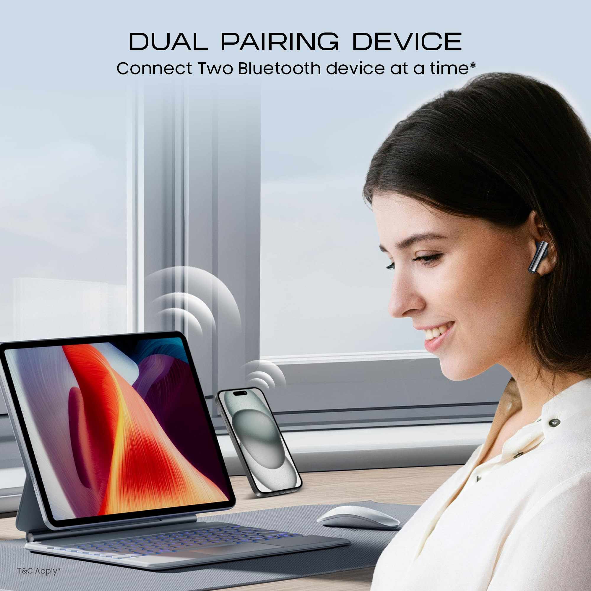 Number Navo Buds X1 w 50H Playtime Dual Pairing 13mm Speakers ENC 45ms Low Latency Bluetooth Grey Stone