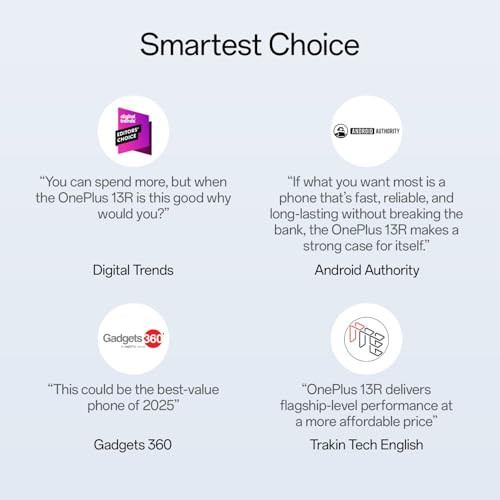 OnePlus 13R Smarter with OnePlus AI Lifetime Display Warranty 16GB RAM 512GB Storage Astral Trail