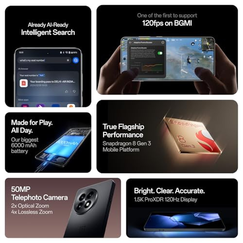 OnePlus 13R Smarter with OnePlus AI 12GB RAM 256GB Storage Nebula Noir