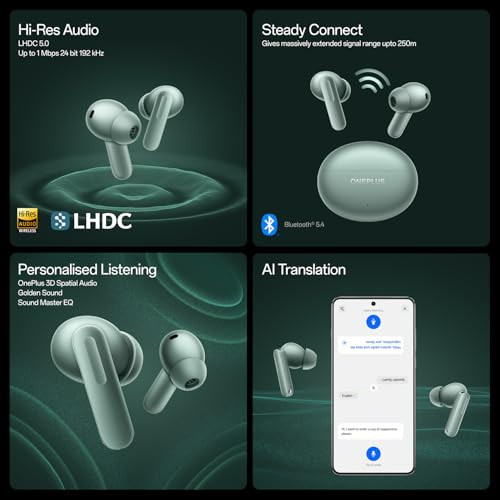 OnePlus Buds 4 TWS Earbuds with Upto 55dB Real-time ANCAdaptive ModeDual Drivers with Dual DACs3D AudioUpto 45hrs Music PlaybackDual-Device connectivity47ms Low LatencyStorm Gray