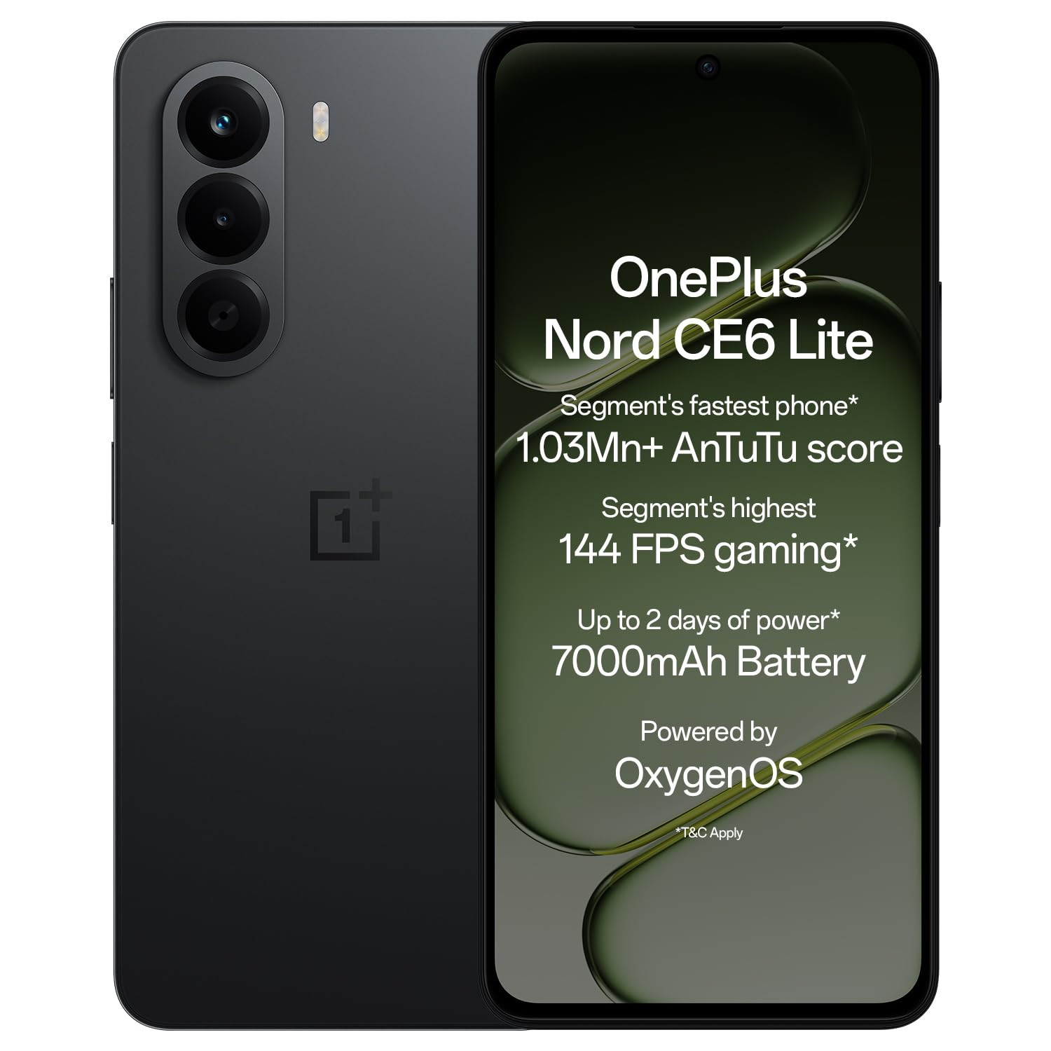 OnePlus Nord CE6 Lite  6GB128GB  Hyper Black  Segments Fastest Dimensity 7400 Apex Processor  7000mAh Battery  Segments Highest 144Hz Refresh Rate  50MP Main Camera 4K Video Recording
