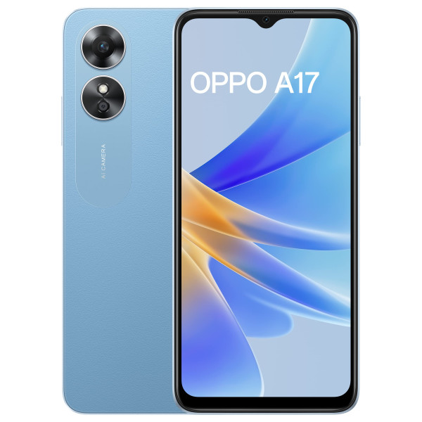 Image of Oppo A17 (Lake Blue, 4GB RAM, 64GB Storage) with No Cost EMI/Additional Exchange Offers