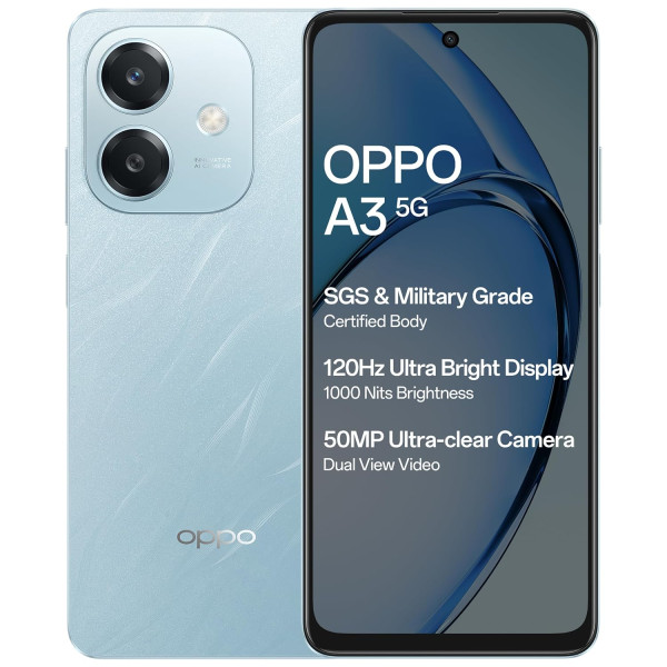 Image of OPPO A3 5G (Ocean Blue, 6GB RAM, 128GB Storage) Karmalife