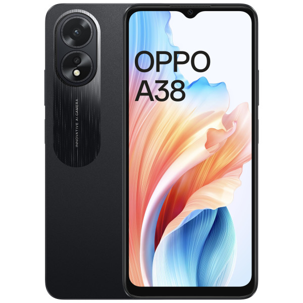 Image of Oppo A38 (Glowing Black, 4GB RAM, 128GB Storage) | 5000 mAh Battery and 33W SUPERVOOC | 6.56" HD 90Hz Waterdrop Display | 50MP Rear AI Camera with No Cost EMI/Additional Exchange Offers