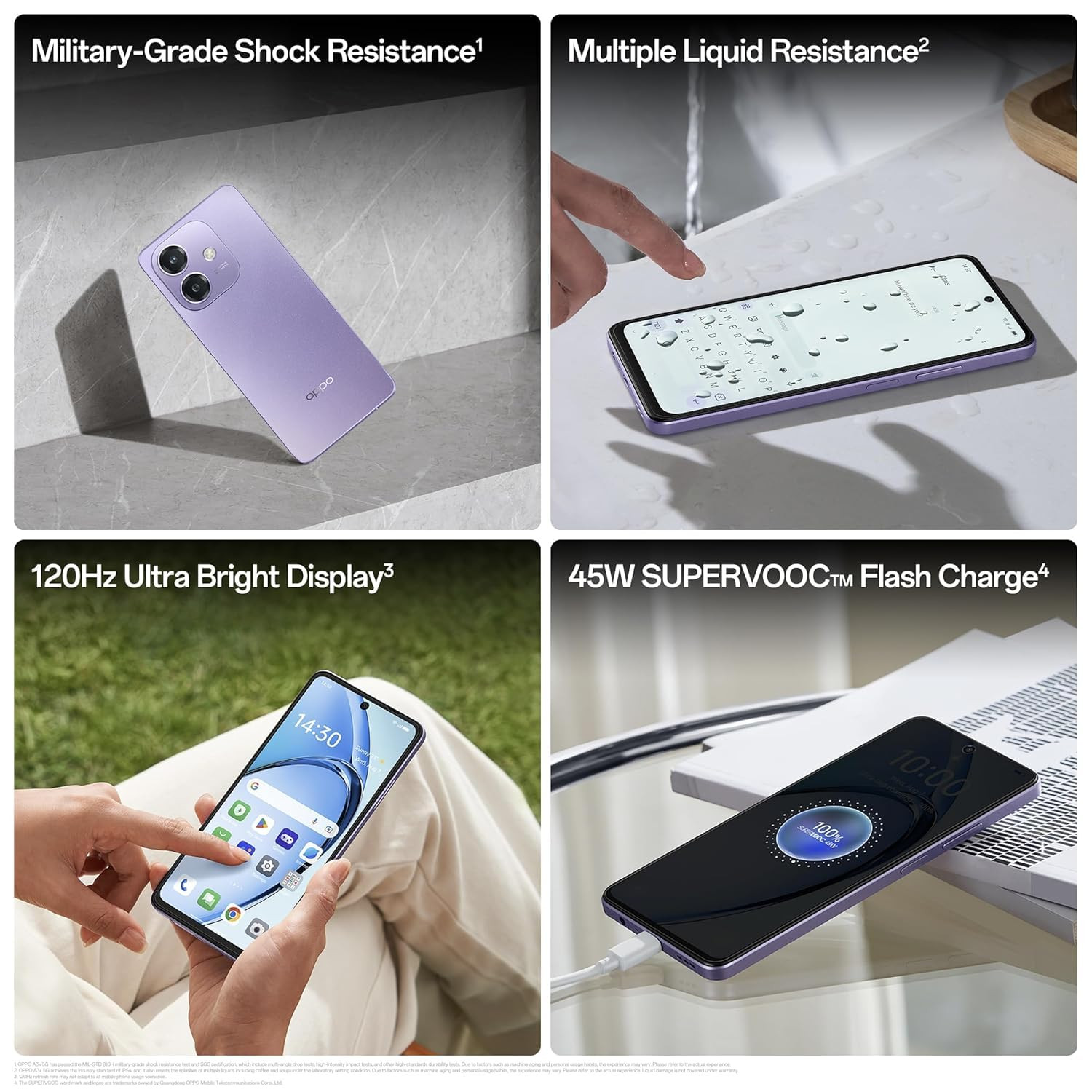 OPPO A3X 5G Starry Purple 4GB RAM 64GB Storage Without Offer