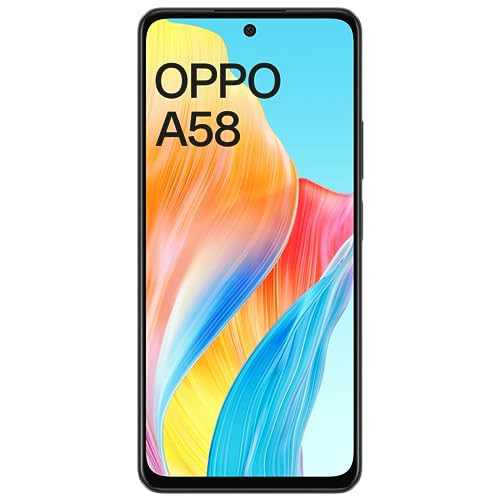 Oppo A58 Glowing Black 6GB RAM 128GB Storage 5000 mAh Battery and 33W SUPERVOOC 672 FHD Punch Hole Display Dual Stereo Speakers with No Cost EMIAdditional Exchange Offers
