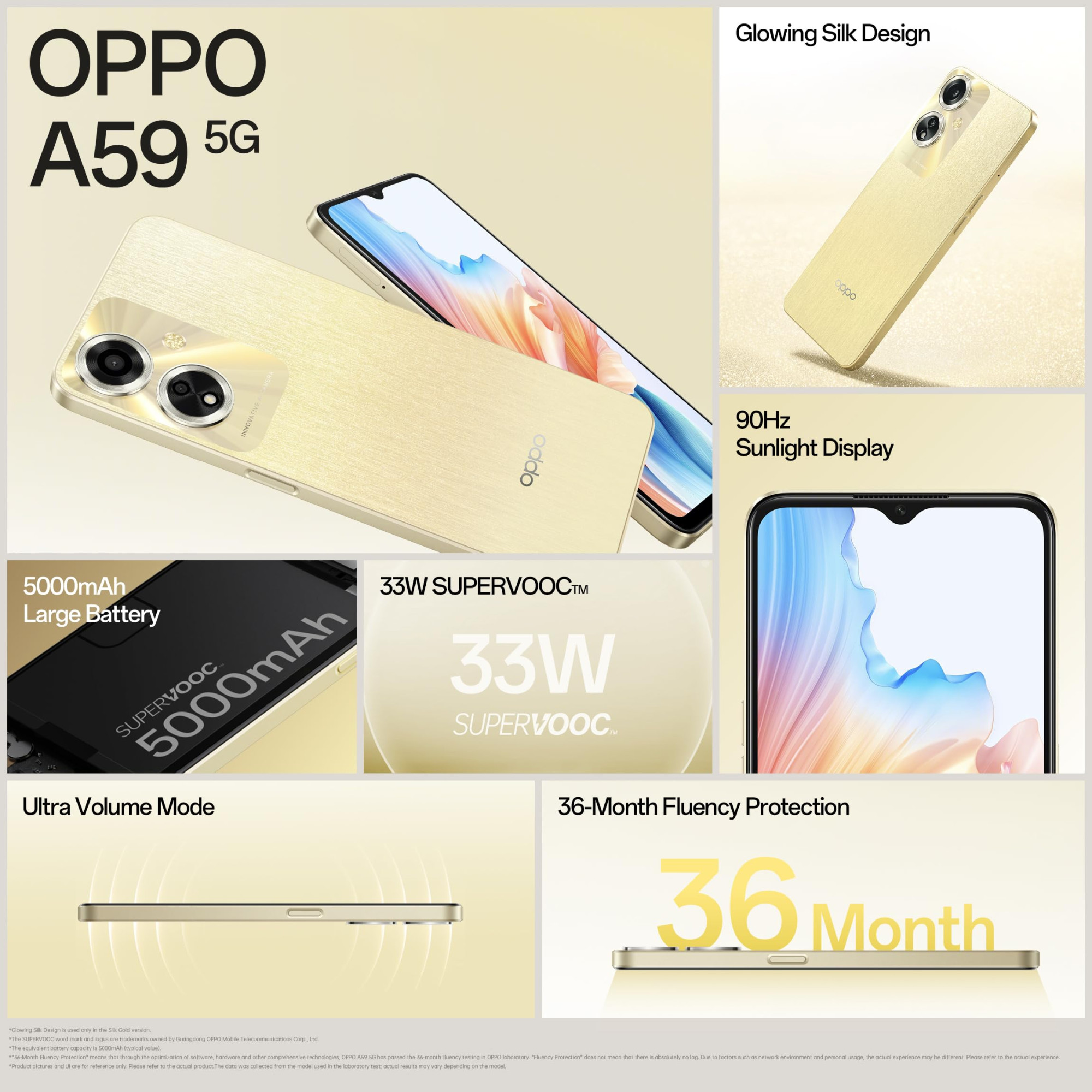 Oppo A59 5G Starry Black 4GB RAM 128GB Storage 5000 mAh Battery with 33W SUPERVOOC Charger 656 HD 90Hz Display with No Cost EMIAdditional Exchange Offers