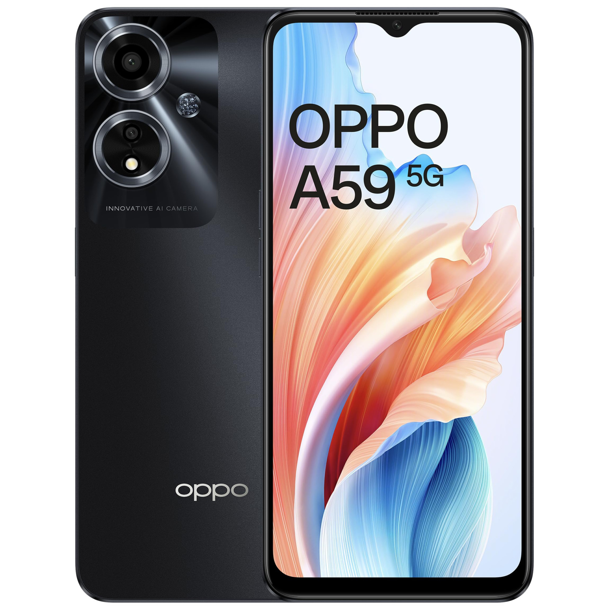 Oppo A59 5G Starry Black 6GB RAM 128GB Storage 5000 mAh Battery with 33W SUPERVOOC Charger 656 HD 90Hz Display with No Cost EMIAdditional Exchange Offers
