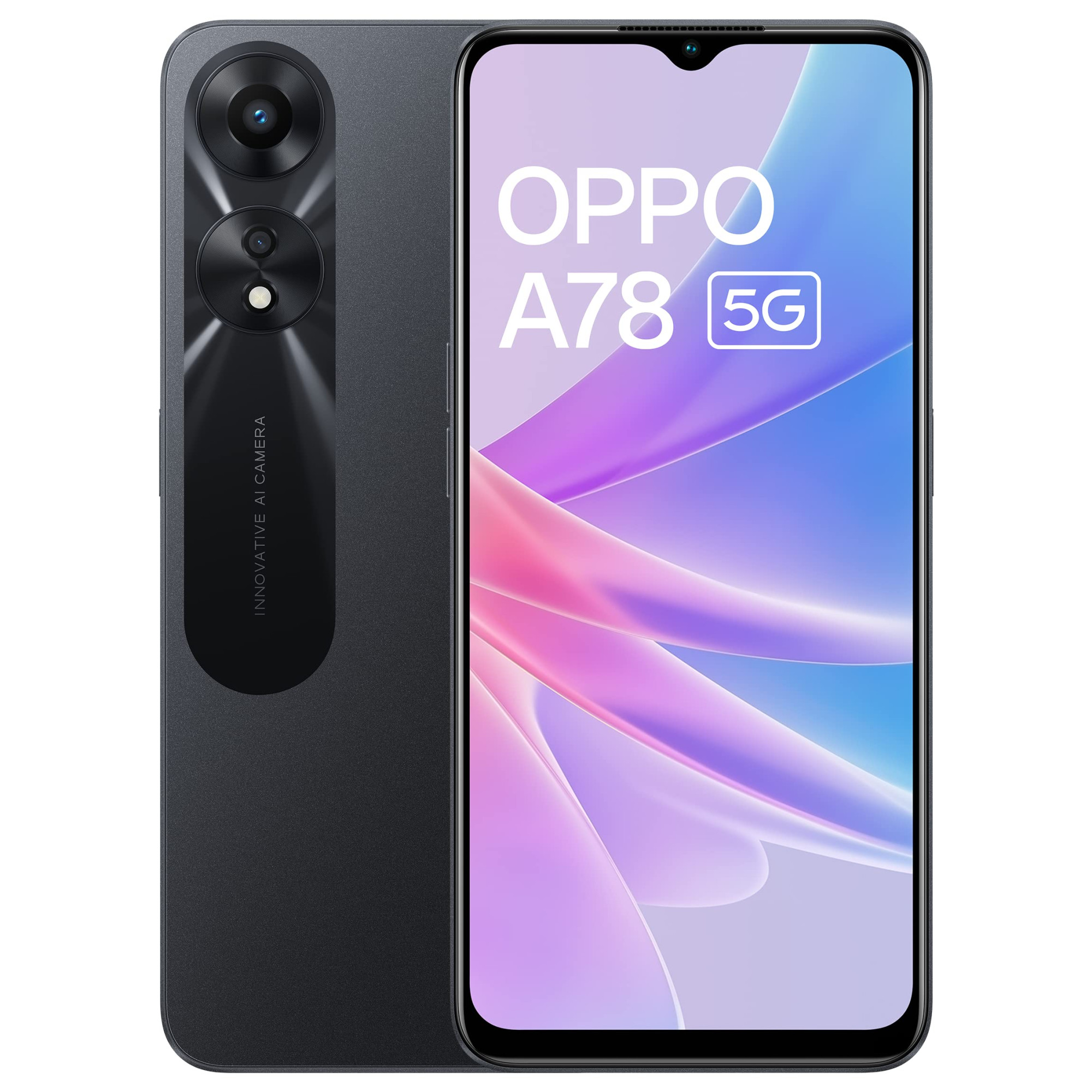 Oppo A78 5G Glowing Black 8GB RAM 128 Storage  5000 mAh Battery with 33W SUPERVOOC Charger 50MP AI Camera  90Hz Refresh Rate  with No Cost EMIAdditional Exchange Offers