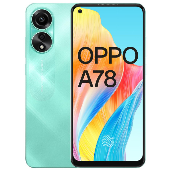 Image of Oppo A78 (Aqua Green, 8GB RAM, 128GB Storage) | 6.4" FHD+ AMOLED 90Hz Punch Hole Display | 5000 mAh Battery and 67W SUPERVOOC with No Cost EMI/Additional Exchange Offers
