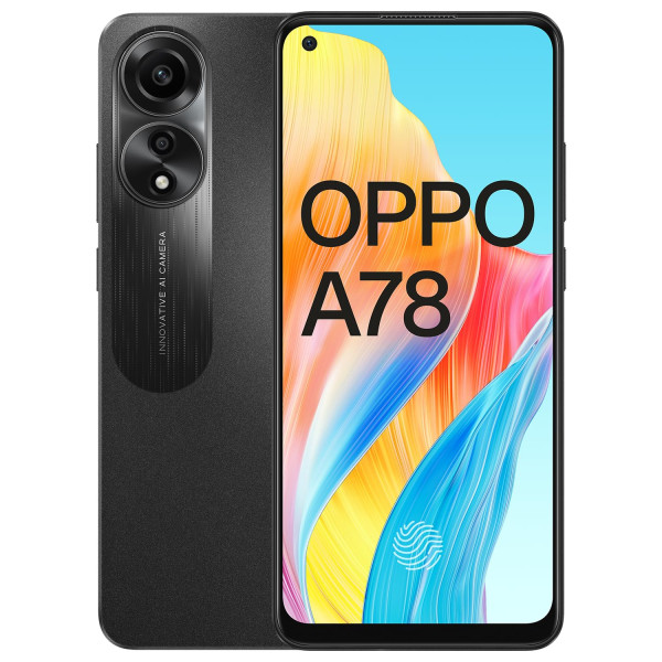 Image of Oppo A78 (Mist Black, 8GB RAM, 128GB Storage) | 6.4" FHD+ AMOLED 90Hz Punch Hole Display | 5000 mAh Battery and 67W SUPERVOOC with No Cost EMI/Additional Exchange Offers