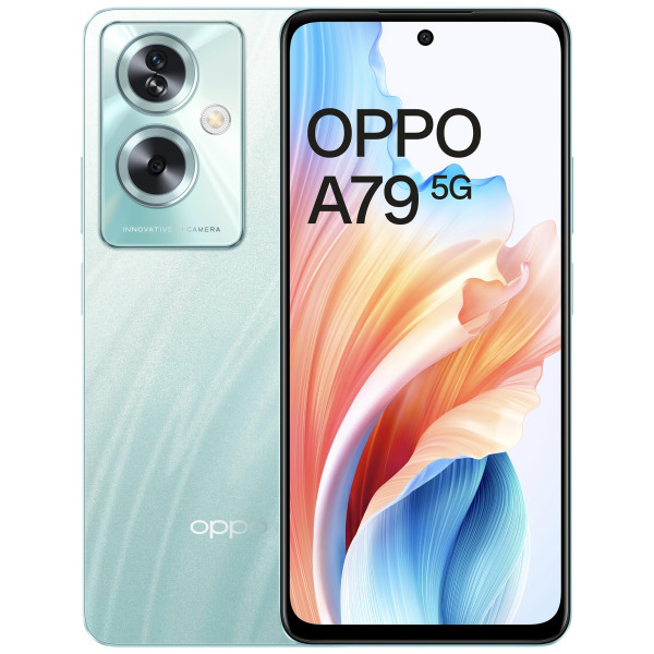Image of Oppo A79 5G (Glowing Green, 8GB RAM, 128GB Storage) | 5000 mAh Battery with 33W SUPERVOOC Charger | 50MP AI Rear Camera | 6.72" FHD+ 90Hz Display | with No Cost EMI/Additional Exchange Offers