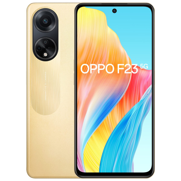 Image of OPPO F23 5G (Bold Gold, 8GB RAM, 256GB Storage) | 5000 mAh Battery with 67W SUPERVOOC Charger | 64MP Rear Triple AI Camera with Microlens | 6.72" FHD+ 120Hz Display | with Offers