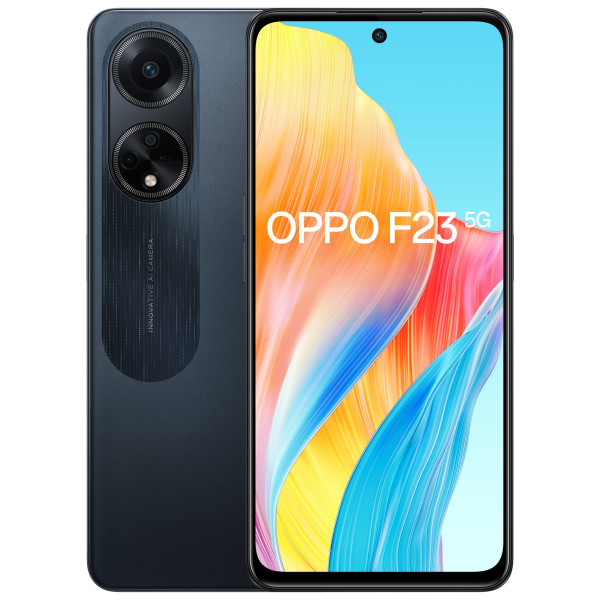 Image of Oppo F23 5G (Cool Black, 8GB RAM, 256GB Storage) | 5000 mAh Battery with 67W SUPERVOOC Charger | 64MP Rear Triple AI Camera with Microlens | 6.72" FHD+ 120Hz Display | with Offer