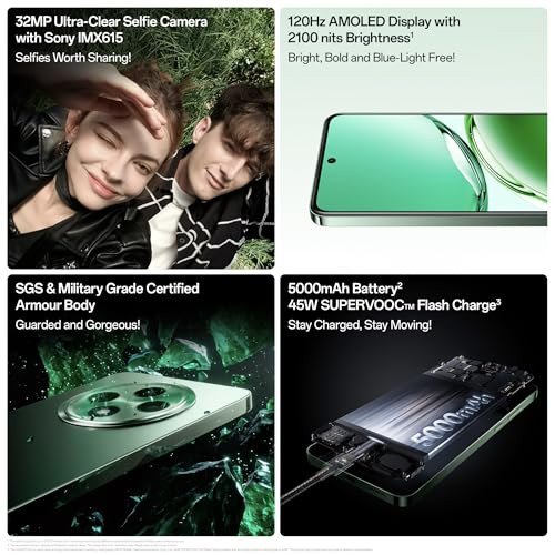 OPPO F27 5G Emerald Green 8GB RAM 128GB Storage 667 FHD AMOLED Display32MP Sony IMX615 Selfie Camera AI Portrait Expert 45W SUPERVOOC with No Cost EMIAdditional Exchange Offers