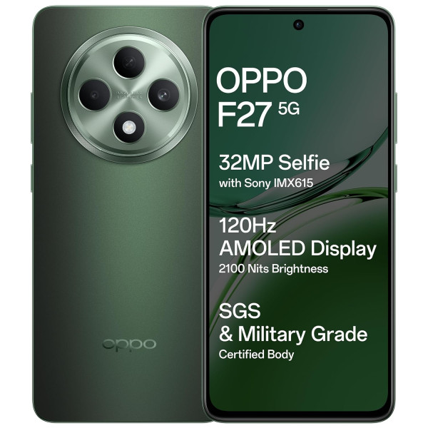Image of OPPO F27 5G (Emerald Green, 8GB RAM, 256GB Storage) Karmalife