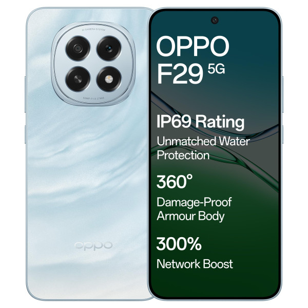 Image of OPPO F29 5G (Glacier Blue, 8GB RAM, 256GB Storage) with No Cost EMI/Additional Exchange Offers
