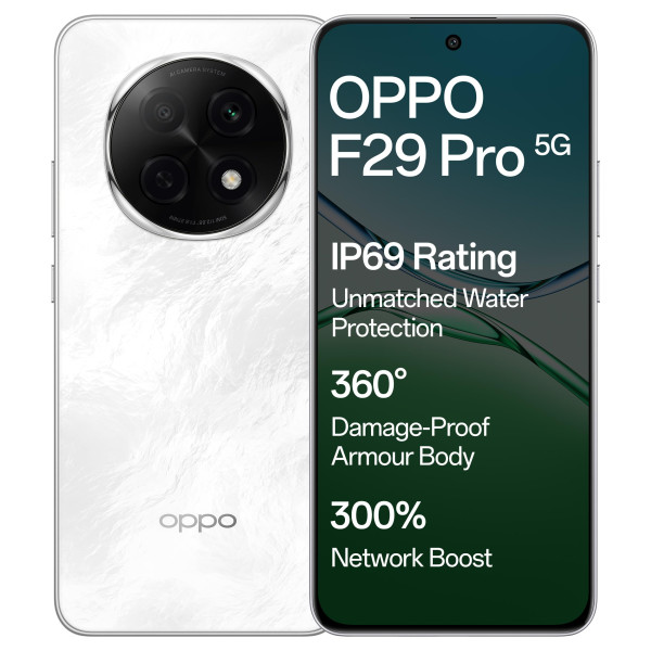 Image of OPPO F29 Pro 5G (Marble White, 8GB RAM, 128GB Storage) with No Cost EMI/Additional Exchange Offers