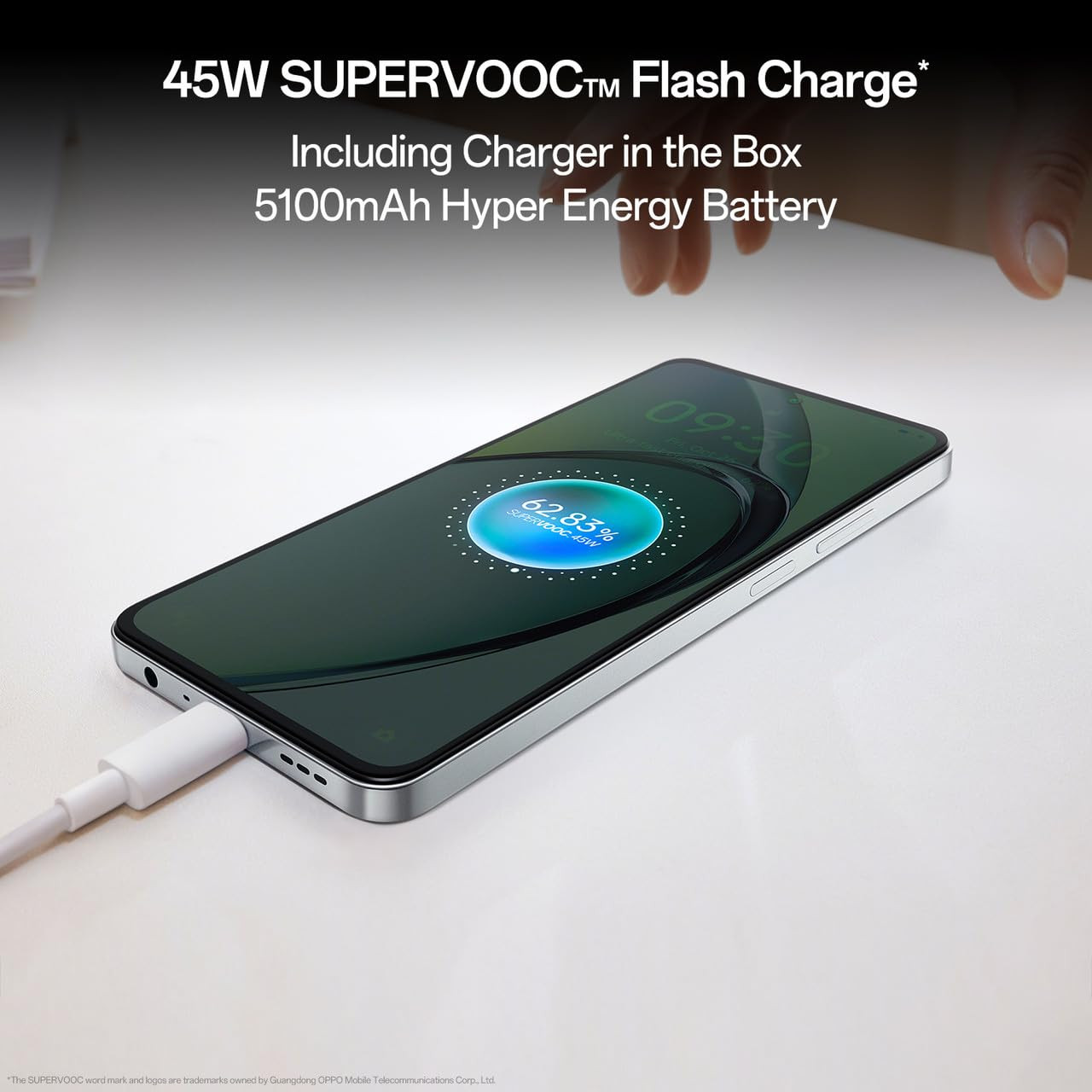 Oppo K12x 5G Smartphone 8GB RAM 256GB Storage 1694cm LCD Display 5100mAh Battery 45W SUPERVOOC Flash Charge 360 Damage-Proof Armour Body Charger in The Box Breeze Blue