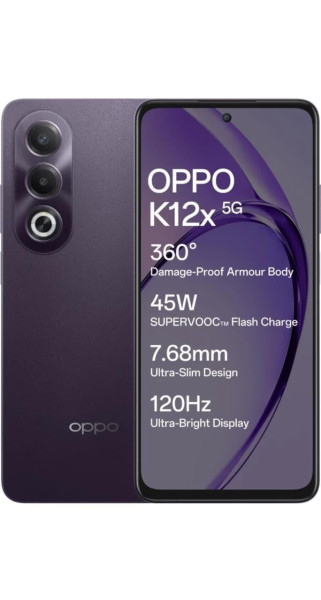 Image of Oppo K12x 5G with 45W SUPERVOOC Charger in-The-Box (Midnight Voilet, 128 GB) (6 GB RAM)