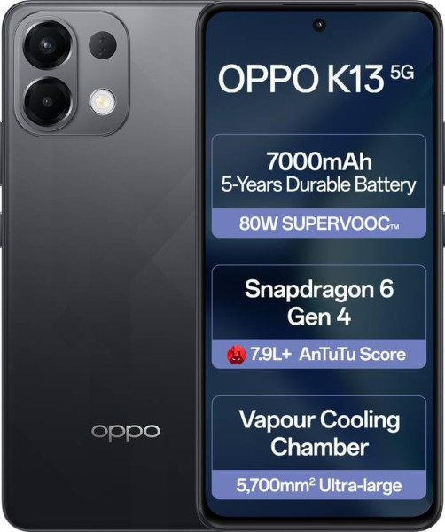 Image of Oppo K13 5G (Prism Black, 8GB RAM 128GB Storage)