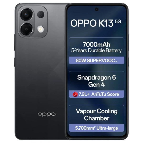 Image of Oppo K13 5G (Prism Black, 8GB RAM 256GB Storage)