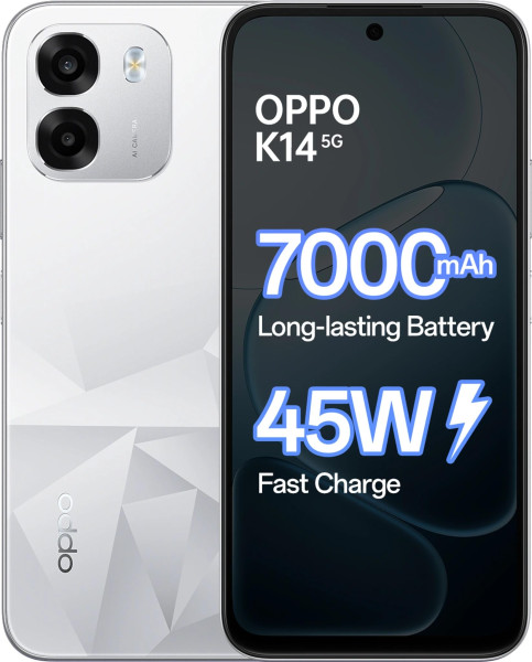 Image of OPPO K14 5G (Prism White, 256 GB) (8 GB RAM)