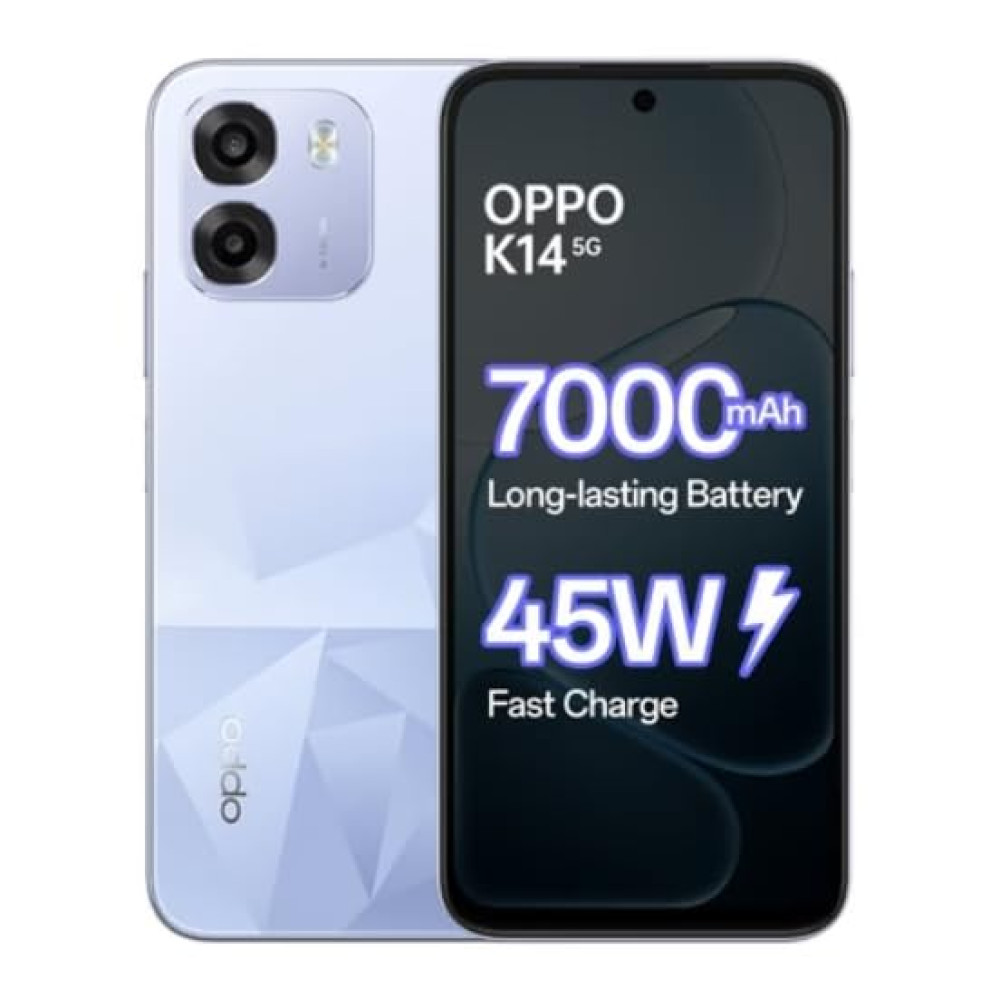 Image of OPPO K14 5G Smartphone, ICY Blue, 6GB RAM, 128GB Storage, 7000 mAh Battery