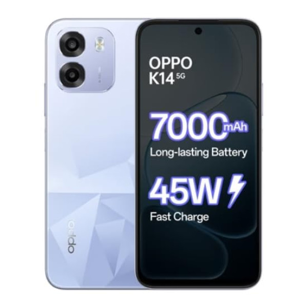 Image of OPPO K14 5G Smartphone, ICY Blue, 6GB RAM, 128GB Storage, 7000 mAh Battery