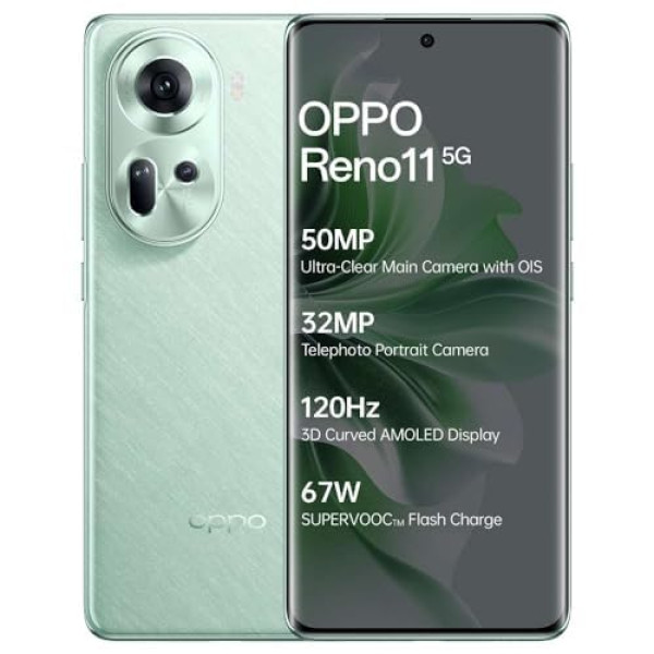 Image of Oppo Reno 11 5G (Wave Green, 256 GB) (8 GB RAM)