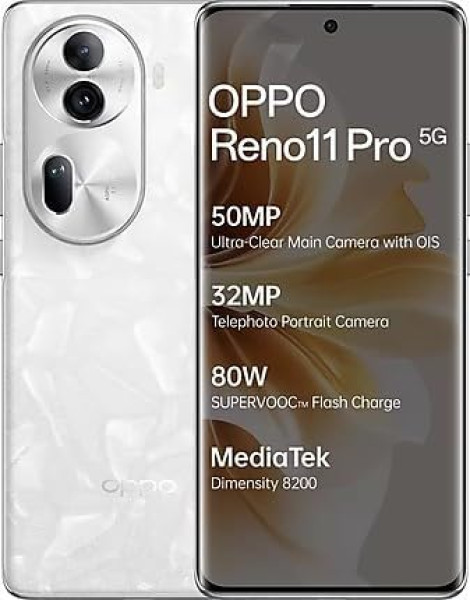 Image of Oppo Reno 11 Pro 5G (Pearl White, 12GB RAM 256GB Storage)