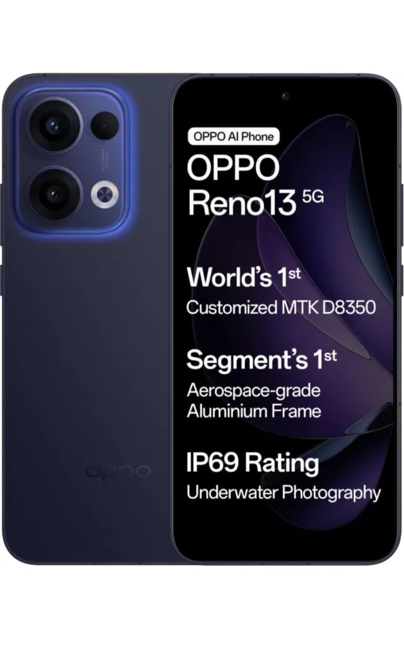 OPPO Reno13 5G Luminous Blue8 GB RAM 128 GB Storage with No Cost EMIAdditional Exchange Offers