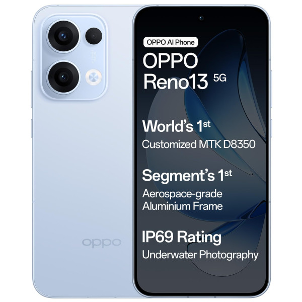Image of OPPO Reno13 5G (Sky Blue, 8GB RAM, 256GB Storage)