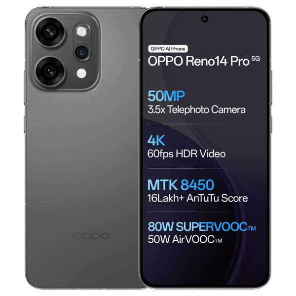 Image of OPPO Reno14Pro 5G (Titanium Grey, 12GB RAM, 512GB Storage)