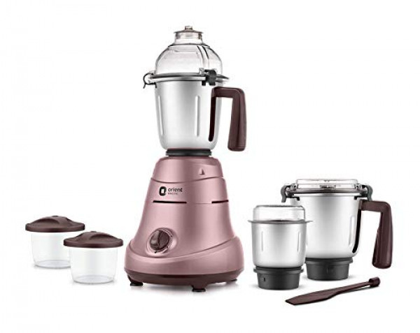 Image of Orient Electric 750W Mixer Grinder with 3 Jars, Metallic Pink, large