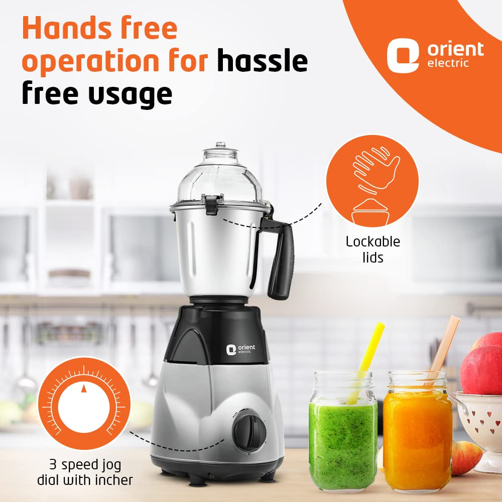 Orient Electric Chefspecial 1200W 3 jar Mixer Grinder MGCS120G3Black Silver