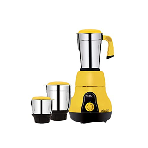 Orpat Mixer Grinder Kitchen Chef 650 W - Majestic Yellow