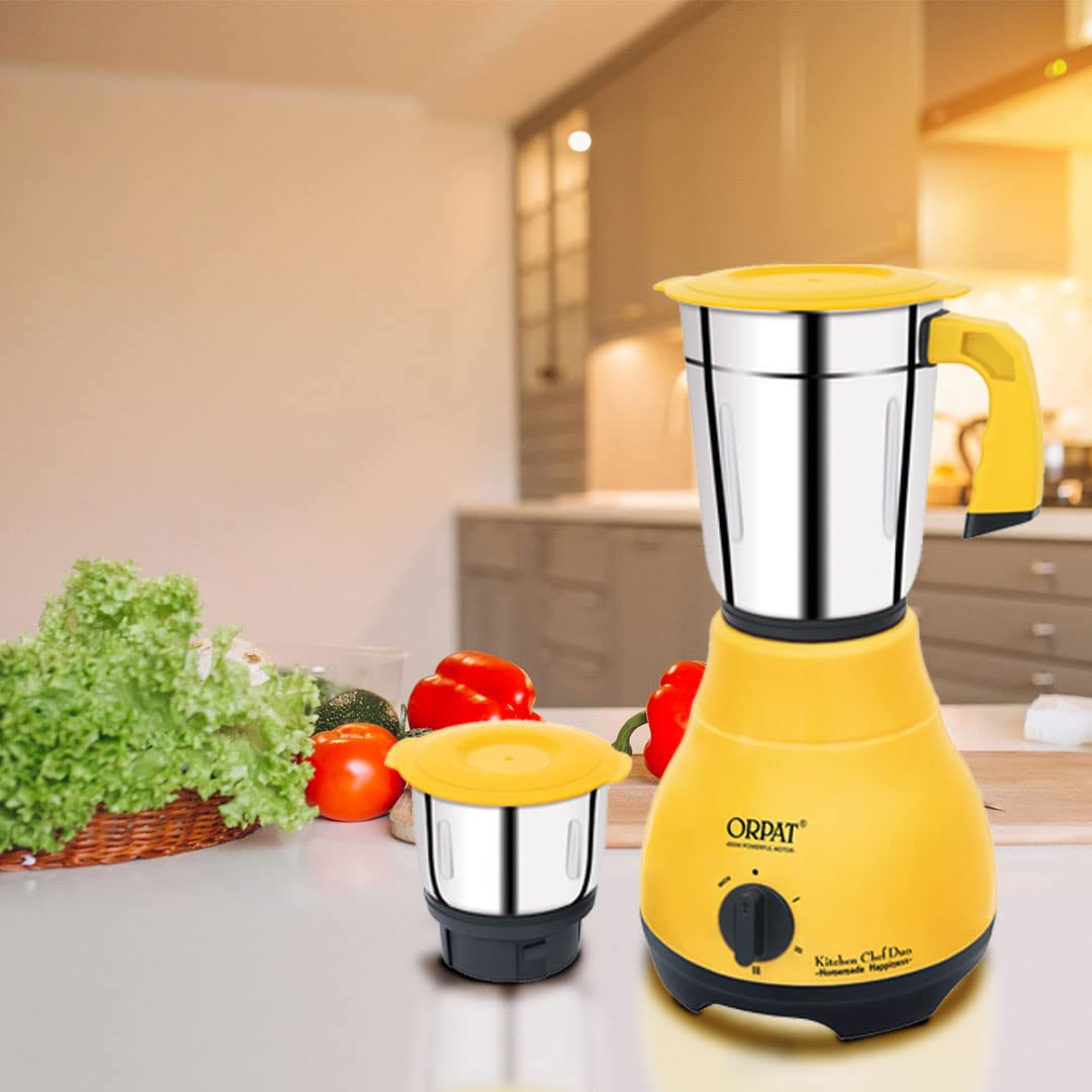 Orpat Mixer Grinder Kitchen Chef Duo 650W Majestic Yellow