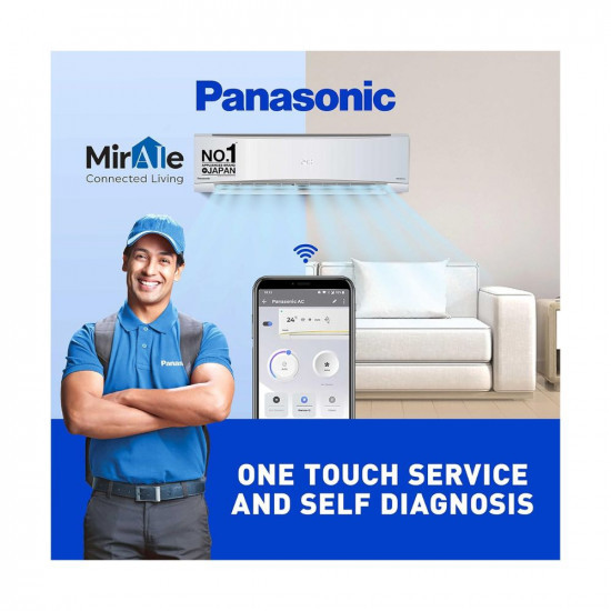 Panasonic 1 Ton 5 Star Wi-Fi Inverter Smart Split AC Copper Condenser 7 in 1 Convertible with AI 4 Way Swing PM Filter CSCU-NU12YKY5W2023 Model White