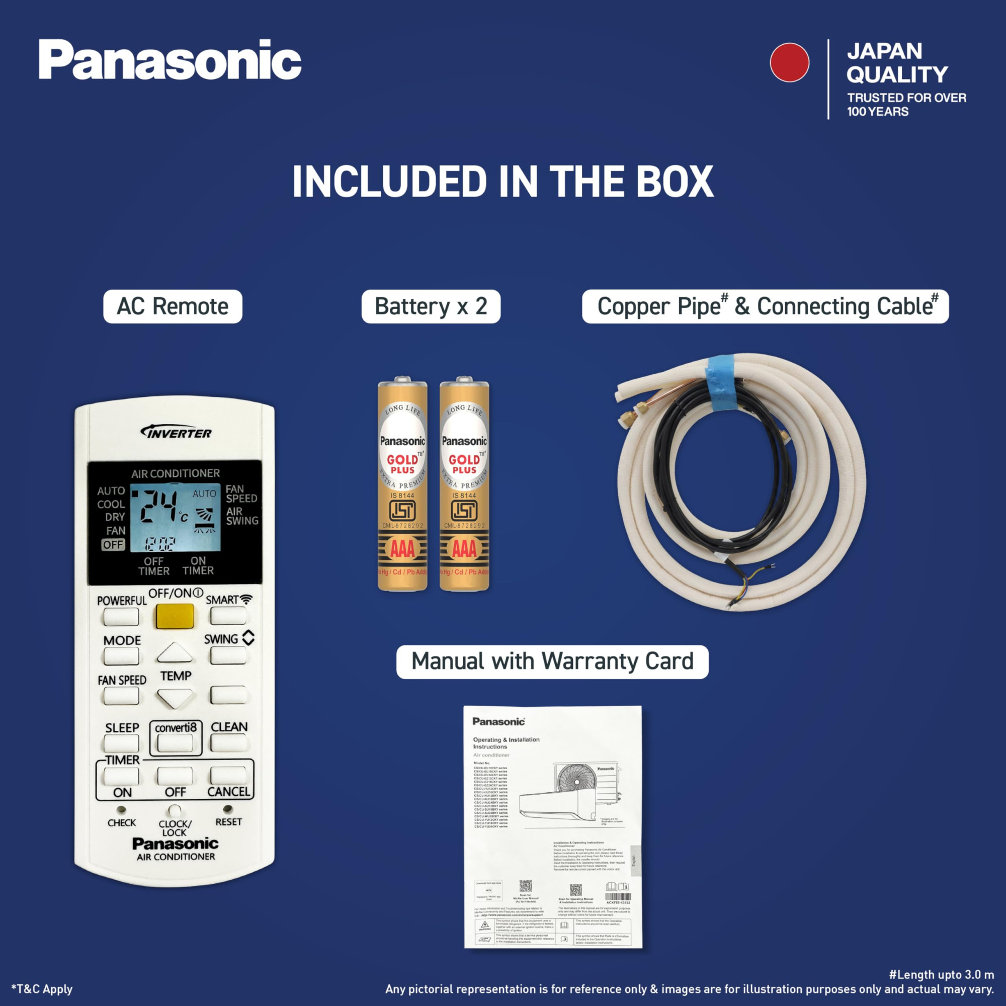 Panasonic 15 Ton 3 Star Premium Wi-Fi Inverter Smart Split AC MatterMirAIe AI DustBuster 55C Oper Copper Condenser 8in1 Convertible 2-Way PM01 Filter CSCU-SU18BKY3W 2026 Model White