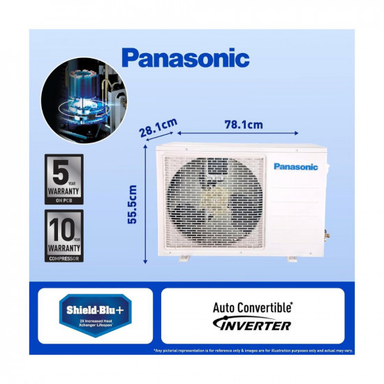 Panasonic 15 Ton 5 Star Wi-Fi Inverter Smart Split AC Copper Condenser 7 in 1 Convertible with True AI Mode 4 Way Swing PM 01 Air Purification Filter CSCU-NU18ZKY5W 2024 Model White