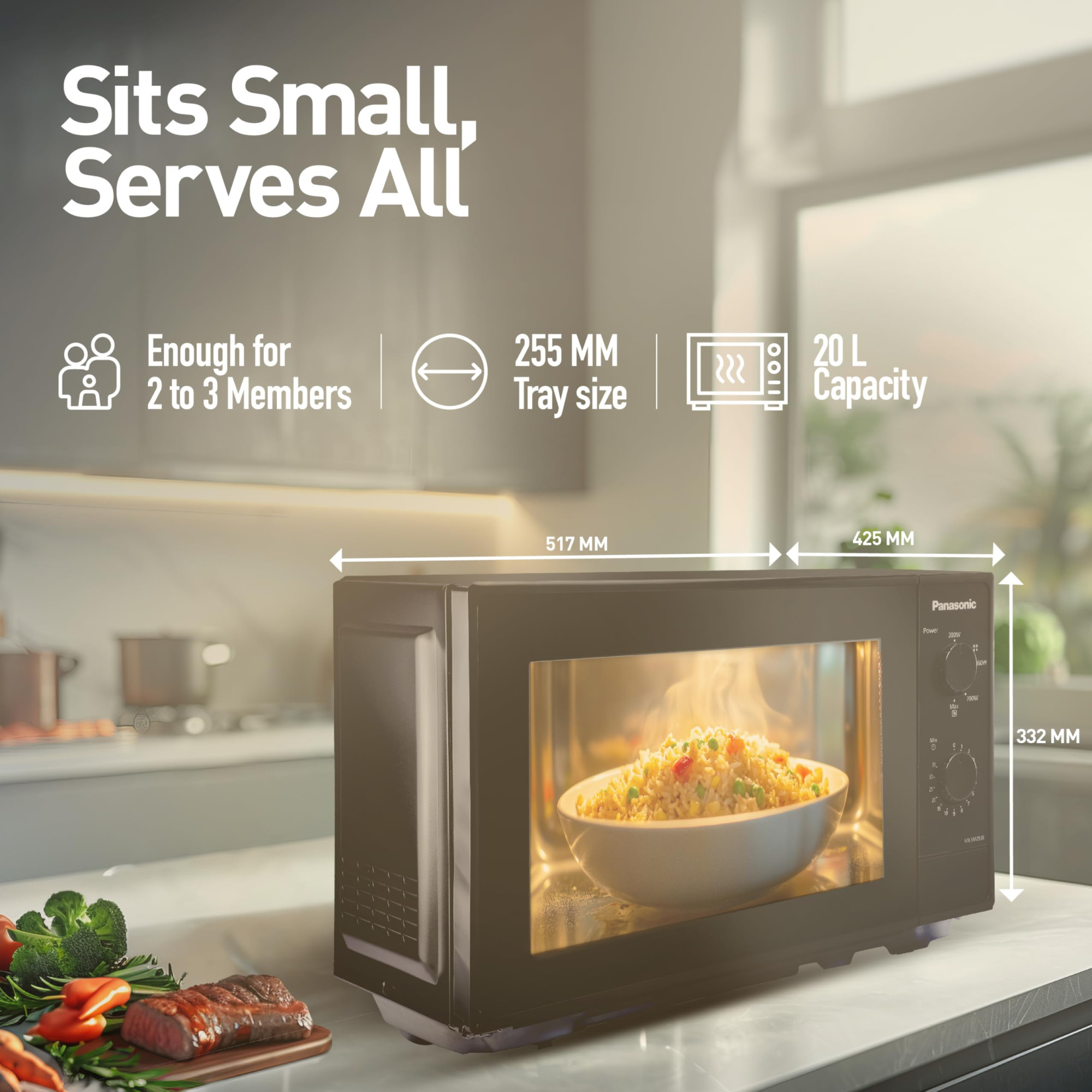 Panasonic 20 L Solo Microwave Oven NN-SM25JBFDGBlack
