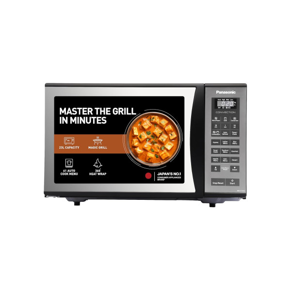 Image of Panasonic 23 L Convection Microwave Oven(NN-CT353BFDG,Black Mirror, 360° Heat Wrap, stainless steel cavity, Magic Grill)