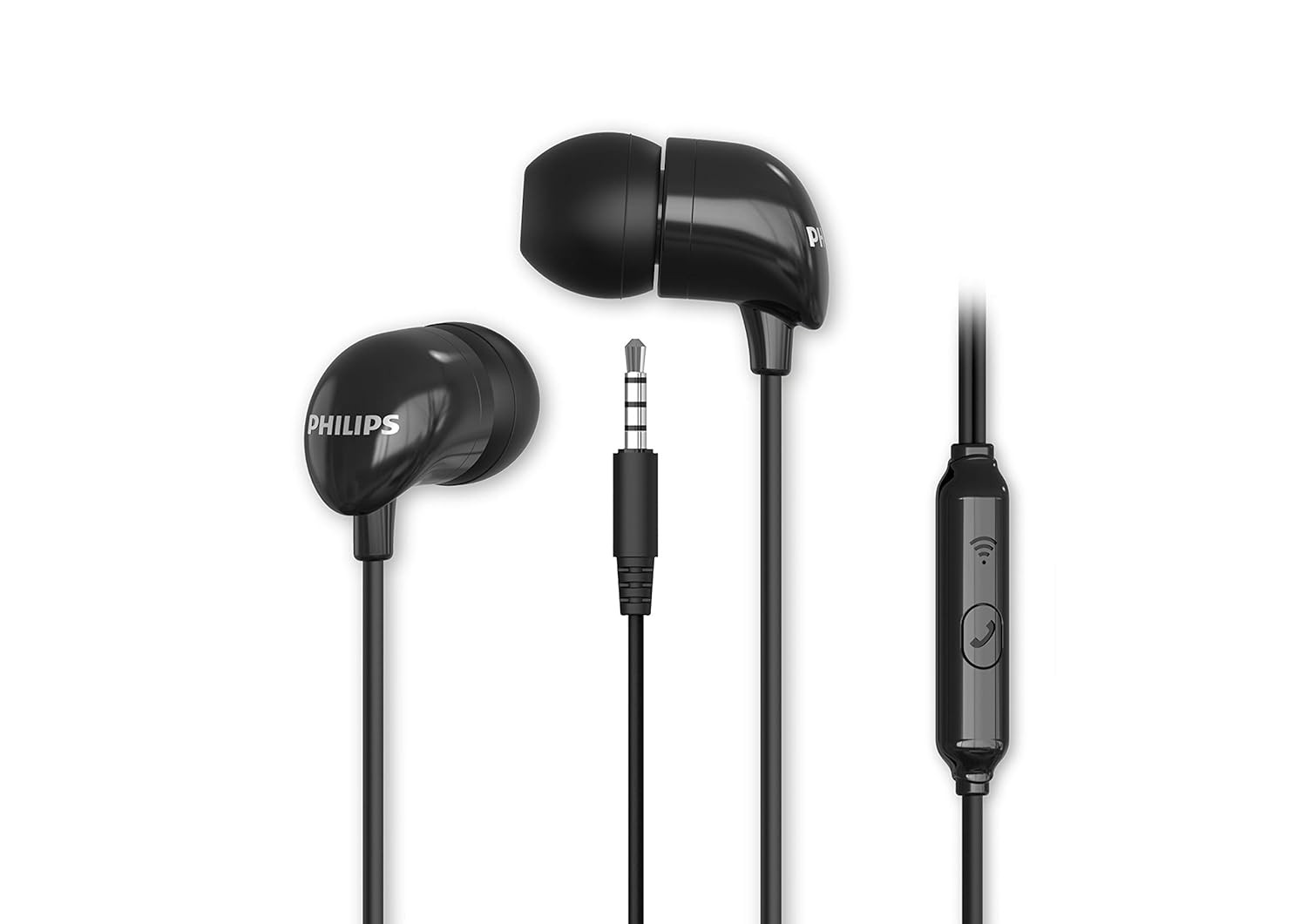 Philips Audio TAE1126 Wired in Ear Earphones with mic 10 mm Driver Powerful bass and Clear Sound Black