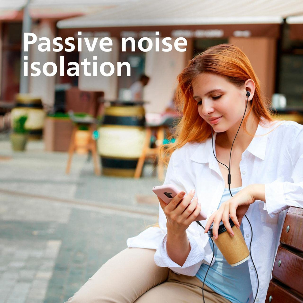 Philips Audio TAE1126 Wired in Ear Earphones with mic 10 mm Driver Powerful bass and Clear Sound Black