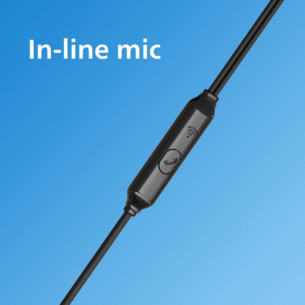 Philips Audio TAE1126 Wired in Ear Earphones with mic 10 mm Driver Powerful bass and Clear Sound Black