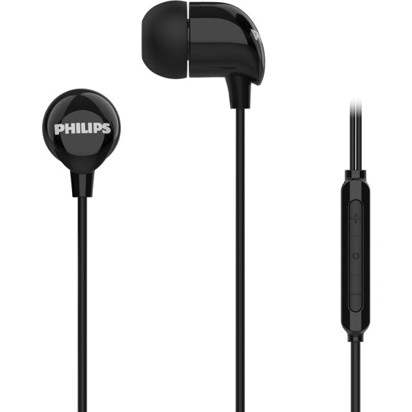Image of PHILIPS Audio TAE1159BK/00 in-Ear Wired Earphones with C-Type Jack, 10mm Drivers, Inline Mic, Powerful Bass and Clear Sound, Tangle Free 1.2m Cable and 3 x Inter Changeable Ear Tips (Black)