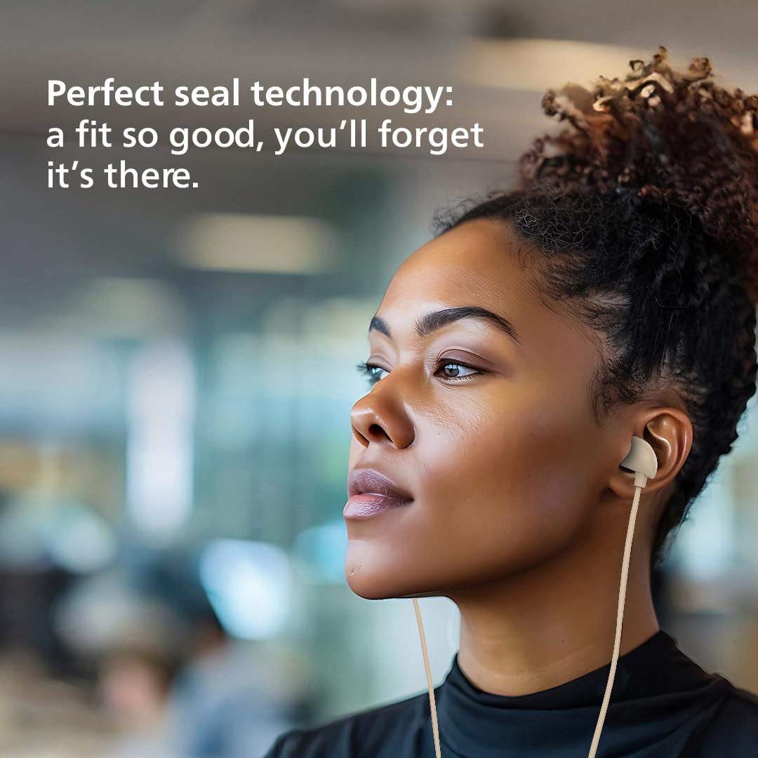 PHILIPS Audio TAE1159GD00 in-Ear Wired Earphones with C-Type Jack 10mm Drivers Inline Mic Powerful Bass and Clear Sound Tangle Free 12m Cable and 3 x Inter Changeable Ear Tips Gold