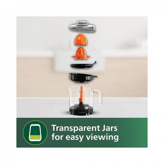 PHILIPS Citrus Press Juicer HR279900 Black Transparent Large